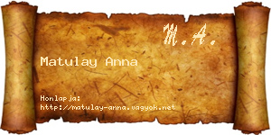 Matulay Anna névjegykártya