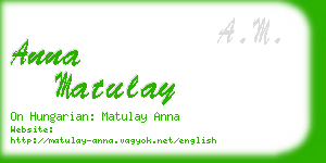 anna matulay business card